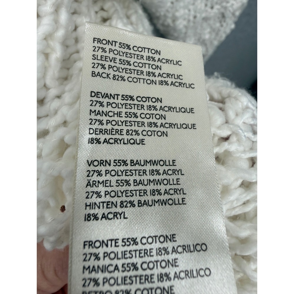 Free People Sunday Shore Pullover Sweater Womens Medium White Chunky Open Knit - Picture 5 of 8